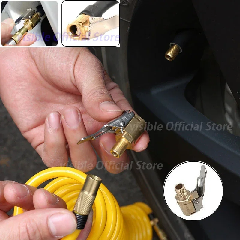 Advanced Car Tire Air Chuck Inflator Pump Valve Connector Clip-on Adapter Brass 6mm 8mm Wheel Valve For Inflatable Pum amagi New