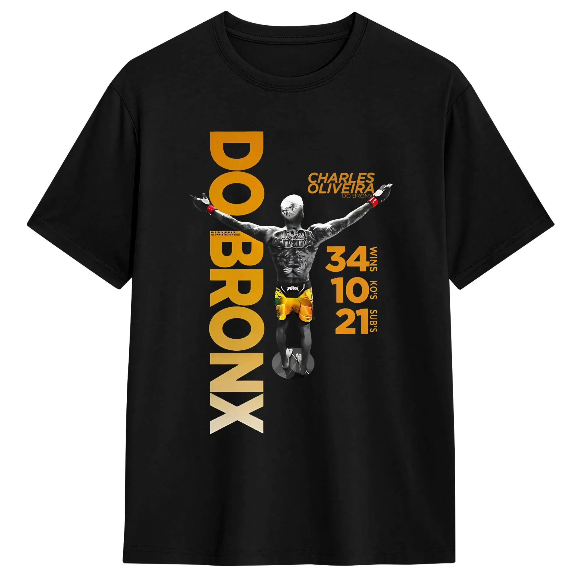 Charles Oliveira Do Bronx T Shirts for Men Cotton Novelty T-Shirts O Neck  Tees Short Sleeve Clothes Gift Idea