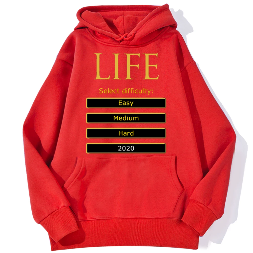 Select life difficulty 2022 Print Mens Hoodie Sweatshirt Casual Harajuku Hoodies Warm Pullover Men Autumn Fleece Streetwear