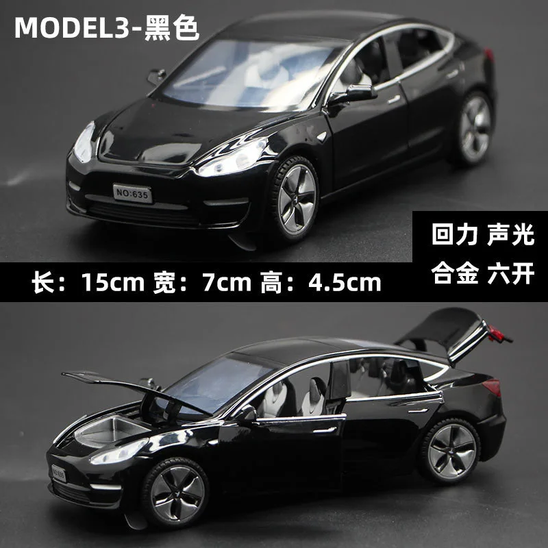 1:32 Tesla Model 3 Simulatie Legering Auto Model Voertuig Geluid En Licht Terug Te Trekken Speelgoed Auto Jongen Collectie Decoratie Geschenk ﻿ A695