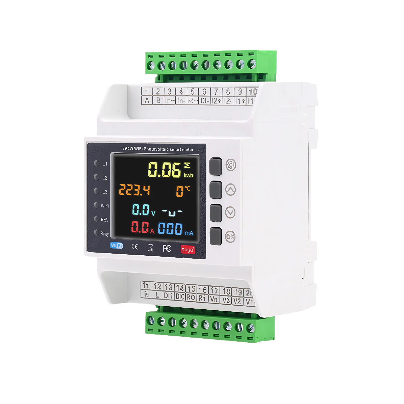 Three Phase Tuya WiFi Smart Bi-Directional Energy Meter Or 3 CT Clamps Leakage Over Under Voltage Protector Relay Switch Limit