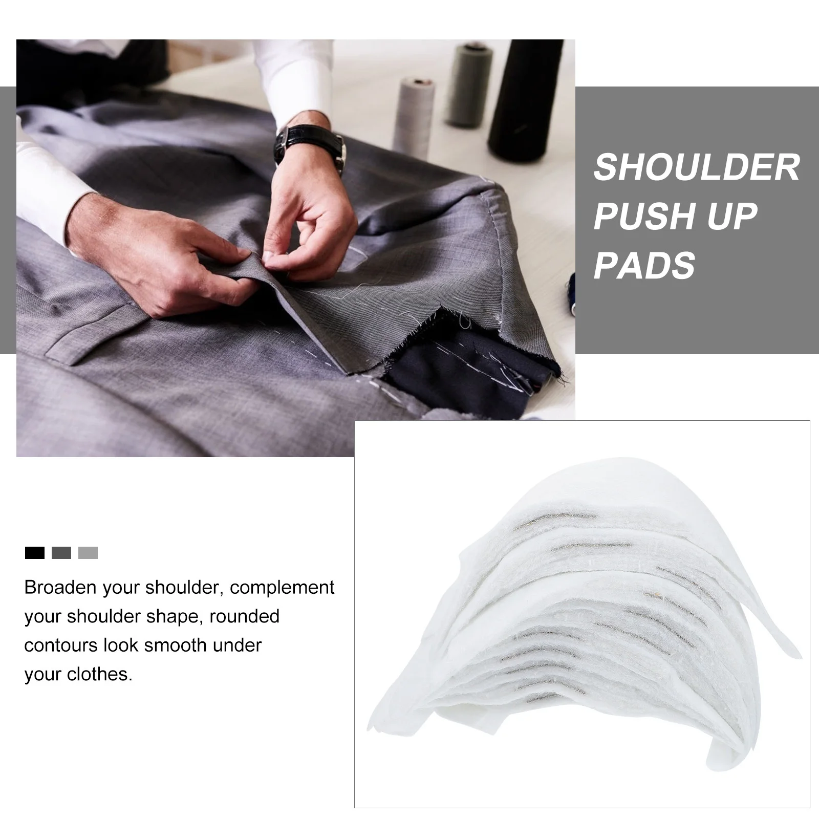 

50pcs Cotton For Women Suit Pads Clothes Accessories Thick Cushion Push-Up Pads Mat Dress Pad Reusable Washable