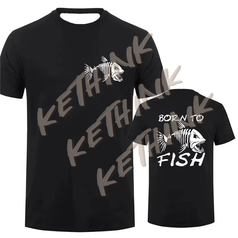 

Born To Fish Funny Shirt Fashion Fisherman T-shirts Short Sleeve Funny Fishing Lover Tshirts Casual Summer Men's Street T-shirt