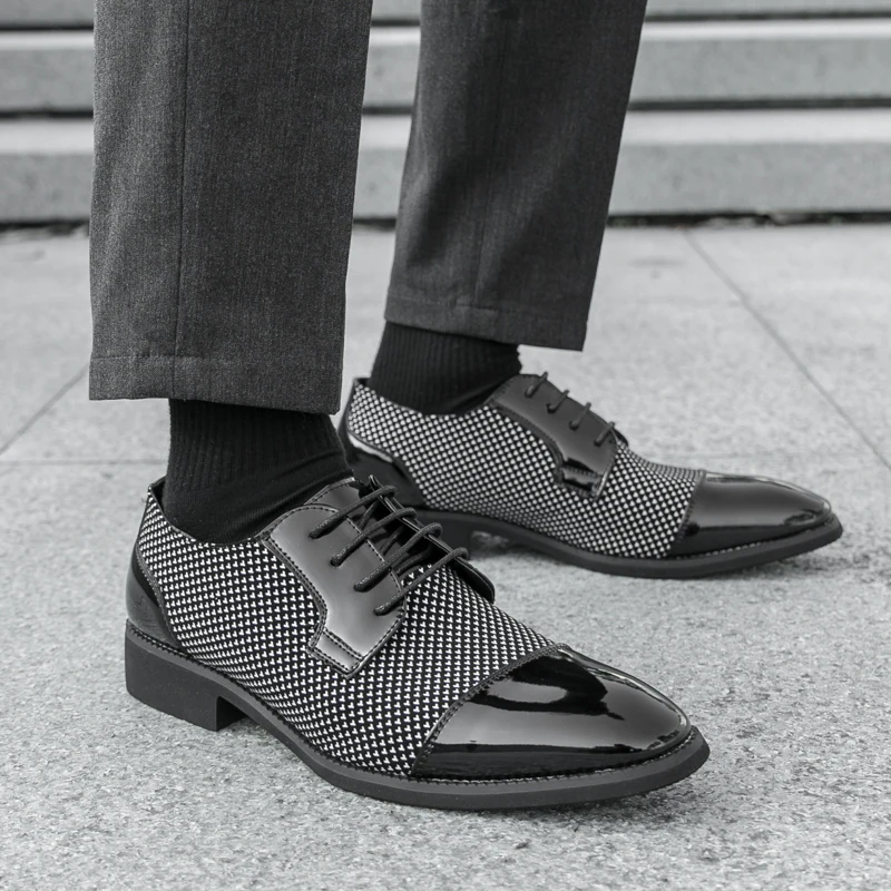 

Высококачественная брендовая мужская блестящая кожаная обувь, роскошная офисная деловая официальная обувь, удобная мужская обувь для вождения с массажной подошвой