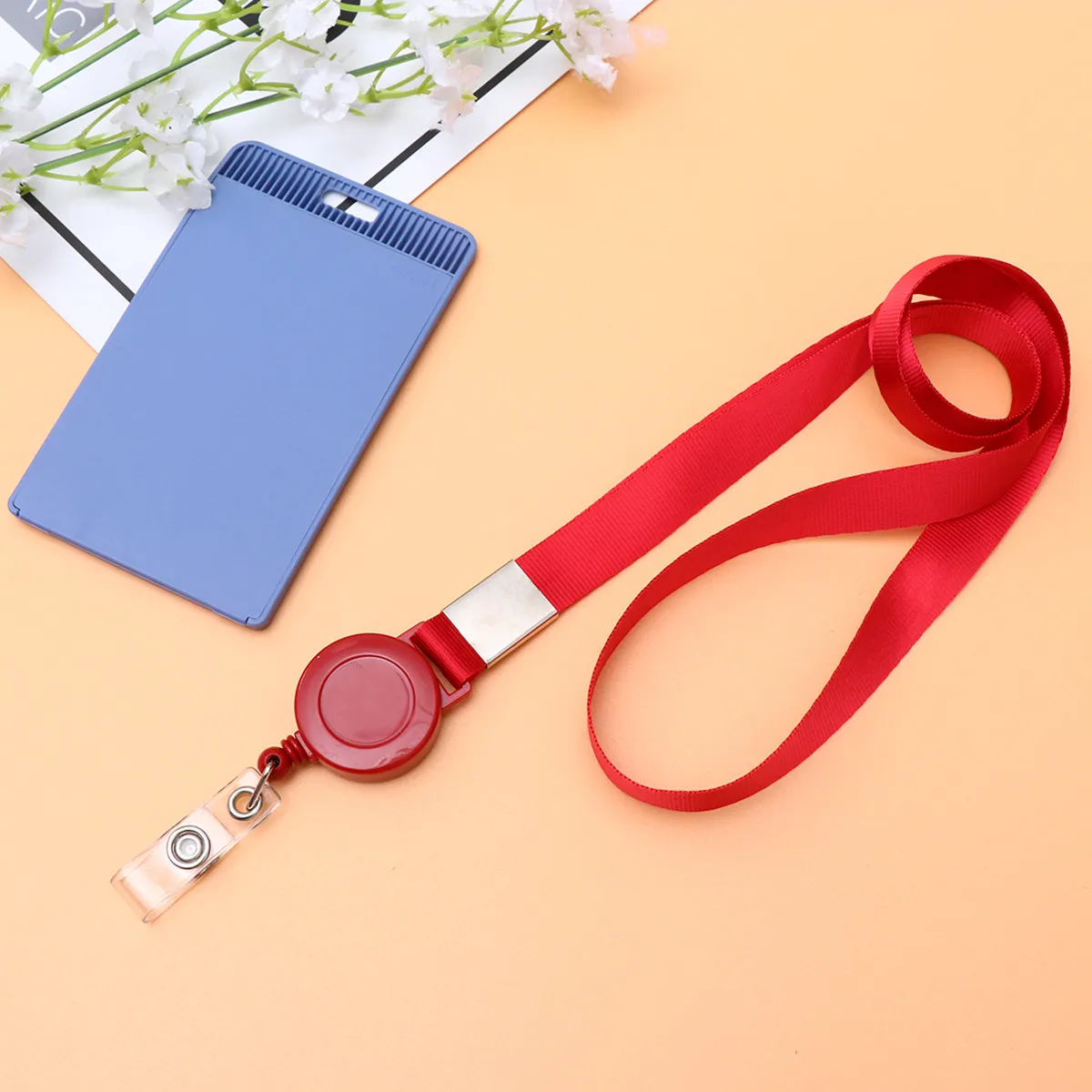 4Pcs Heavy Duty Lanyard Set Neck Strap for Id Badge Work School Card Whistle Holder Safety Material Fashion Design Adults