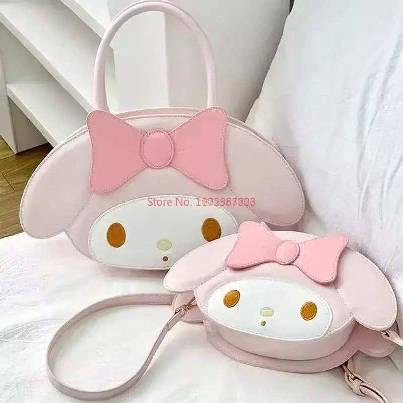 Nowa torba na ramię Sanrio Melody Hello Kitty Cartoon Pu Leather Messenger Bag Anime Cute Shoulder Bag Girls Bag Kawaii Birthday Festival Gift