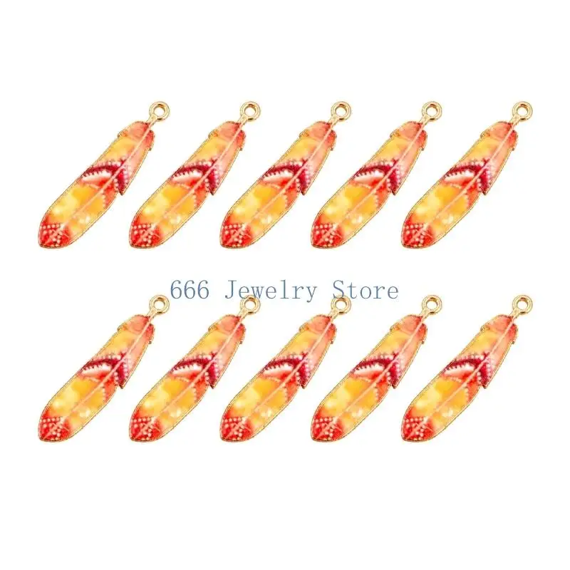 F2TD Jewelry-Making Feather Pendants Charm with Top Rings for Necklaces, Decorative Bags, Keychains, and Hanging Craft Projects