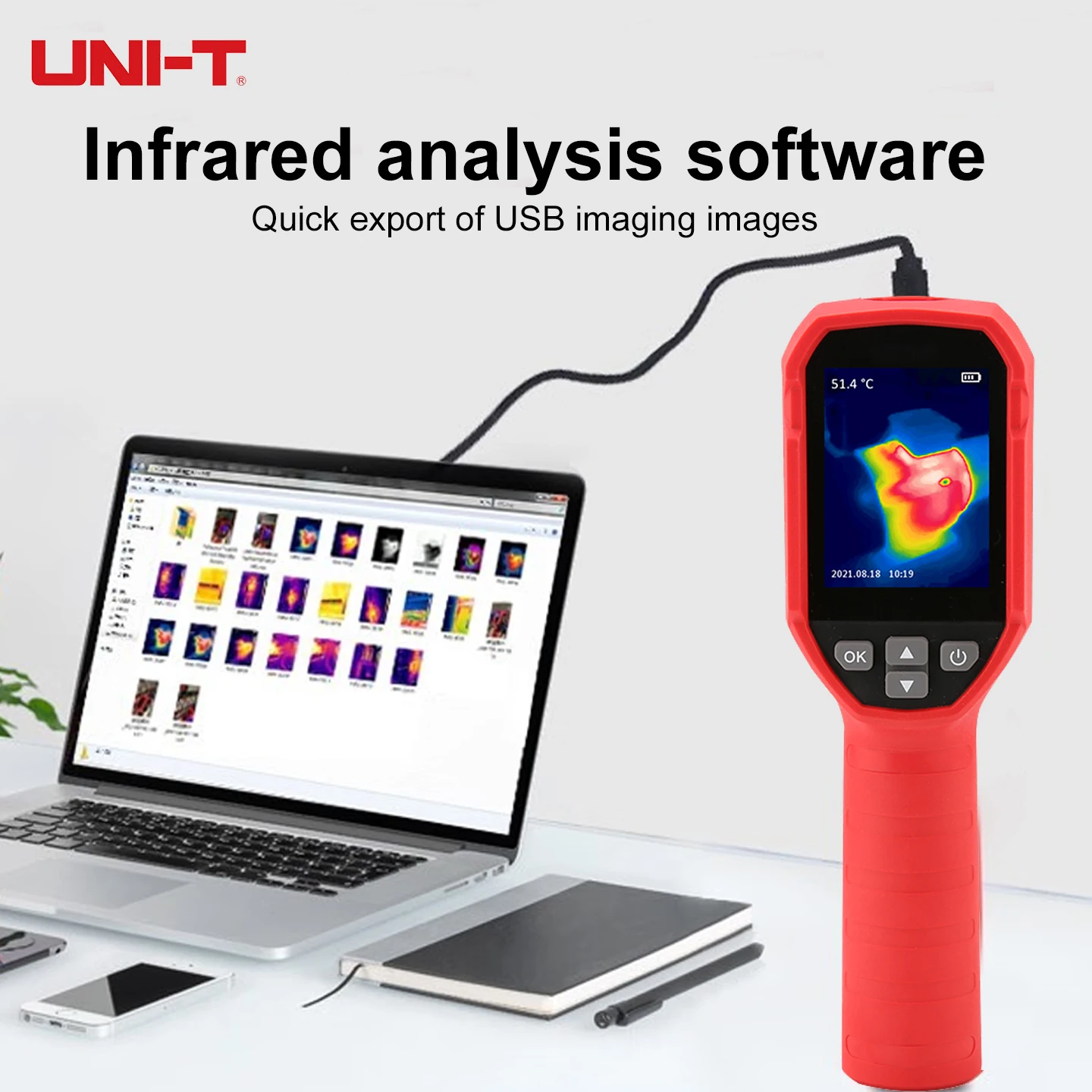UNI-T Thermal Imaging Camera 120x90 IR Resolution -20~400℃ Handheld Infrared Thermal Imager for Electrical HVAC Automotive Repar view 2