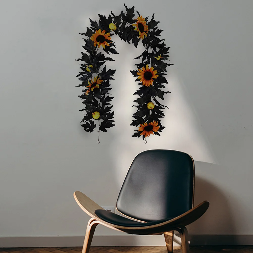

Artificial Simulation Maple Leaf Rattan Hanging Sunflower Decor Home Party Wall Ornament Halloween Thanksgiving Decoration