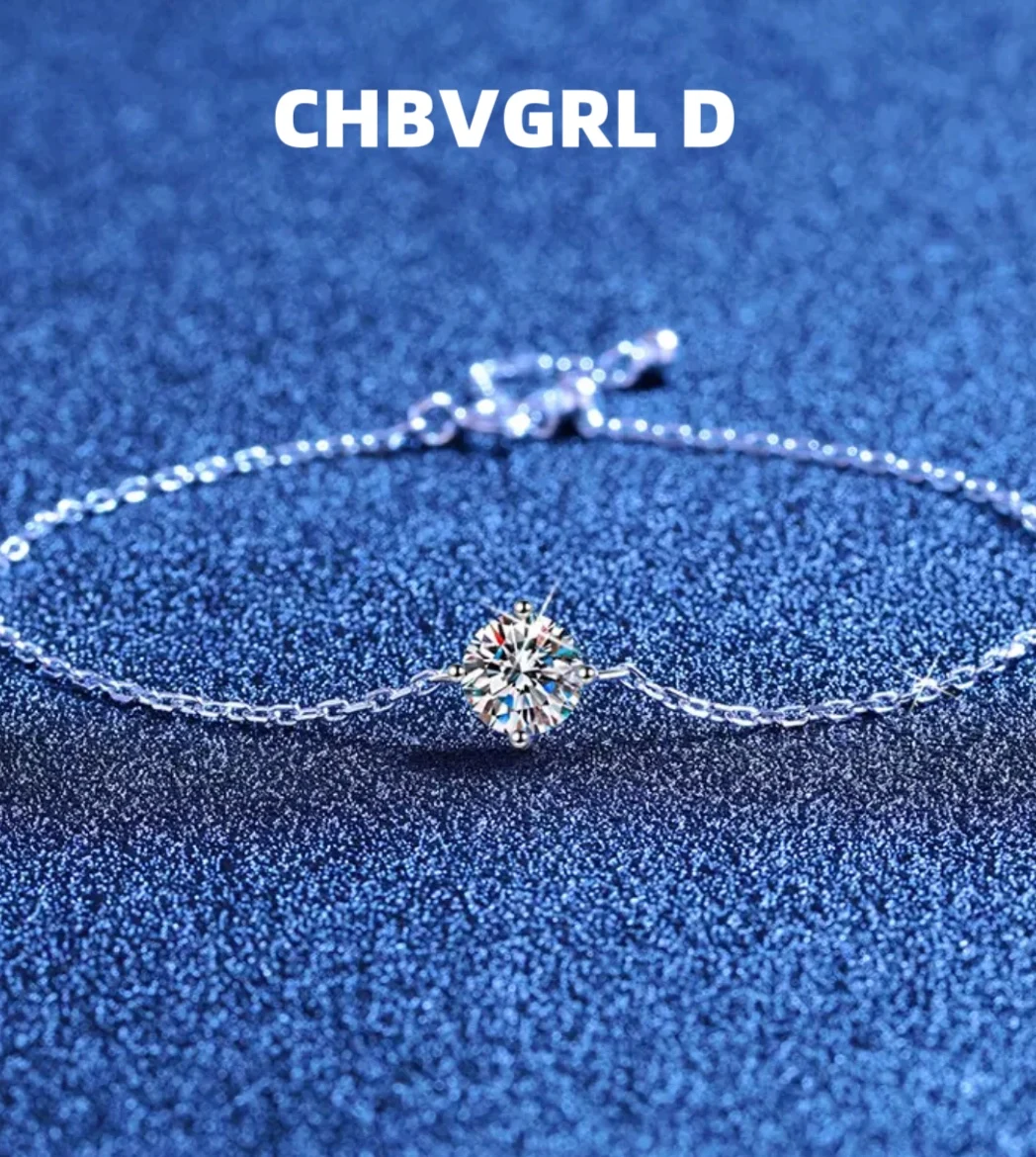 

[Love·Unique] Simple four-prong bracelet, adjustable 1-carat fashion moissanite bracelet for women