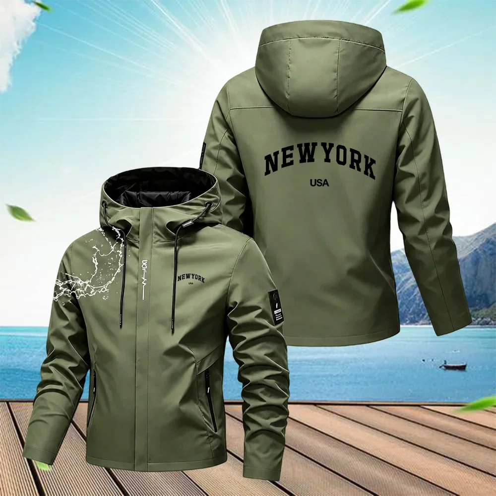 Chaqueta con Capucha Impermeable y Cortavientos del Equipo Aston Martin 2026 - Ropa Exterior de Carreras Premium para Hombre