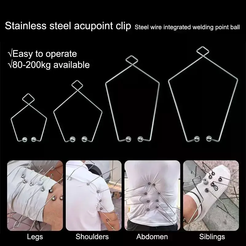 1 Pcs Meridian Massage Clips Stainless Steel Acupoint Stimulation Massager Muscle Relaxation Clip For Waist Back Leg Hand