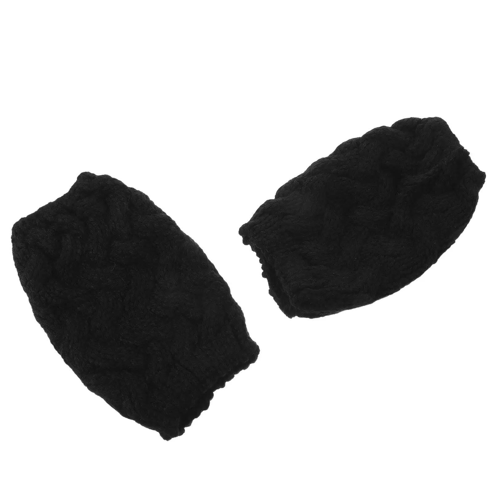 1Pair Knee Sleeves Black Knit Leg Warmers Soft Wool Thermal Knee Warmers Patterned Long Boot Socks Winter Cycling