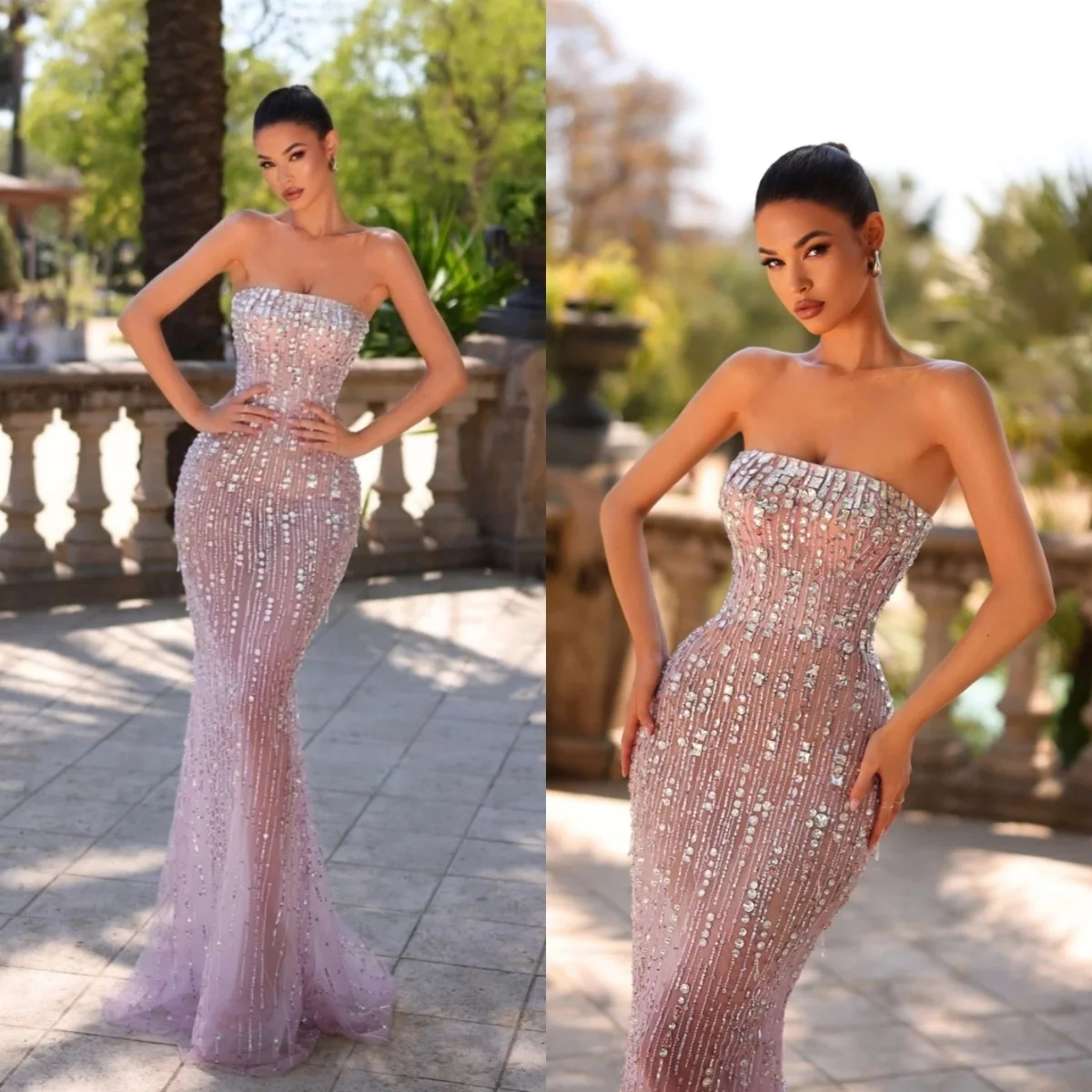 

Блестящие бисерные платья для выпускного вечера Сексуальное вечернее платье без рукавов с кристаллами и блестками Кружевное платье длиной до пола, вечернее платье знаменитостей