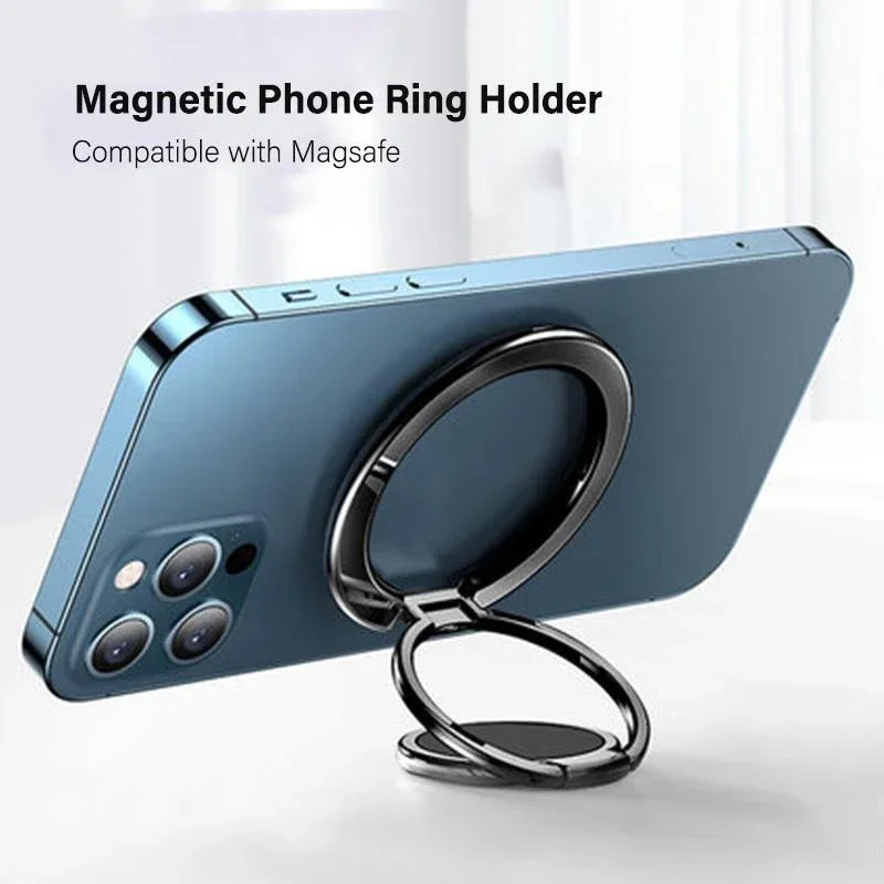 

Magnetic Mobile Phone Bracket Ring Car Adjustable For IPhone Series Zinc Alloy Material Ultra Thin Desktop Rotation Portable