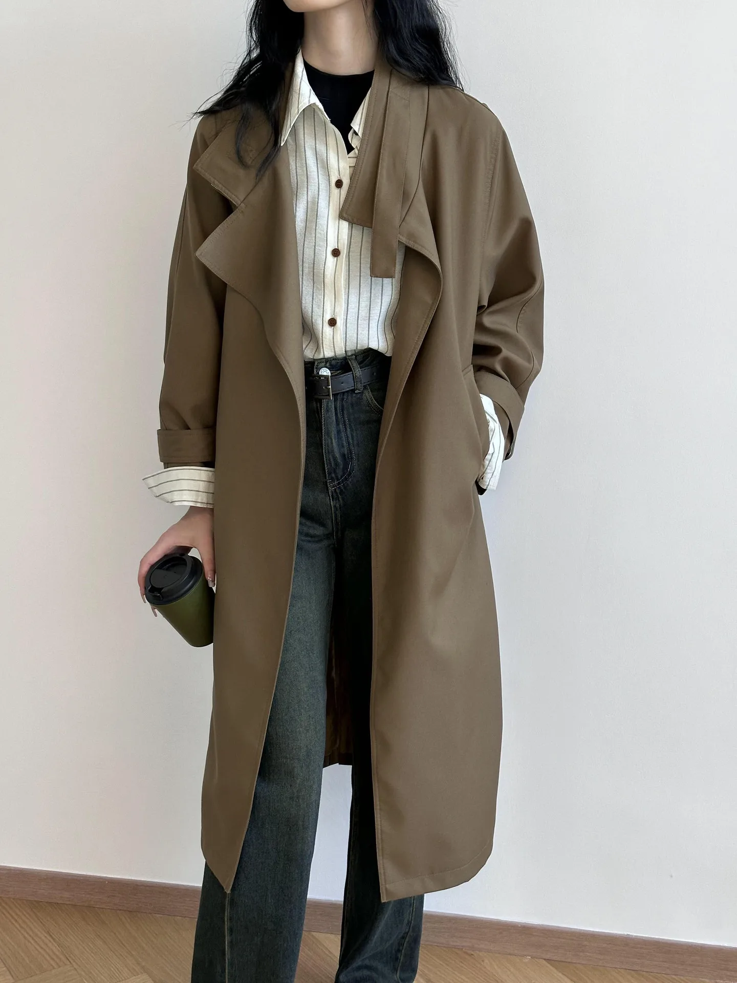 Fashion Trench Coat Loose Fashion Medium and Long Top Women's Clothing 2026 Spring New Coat