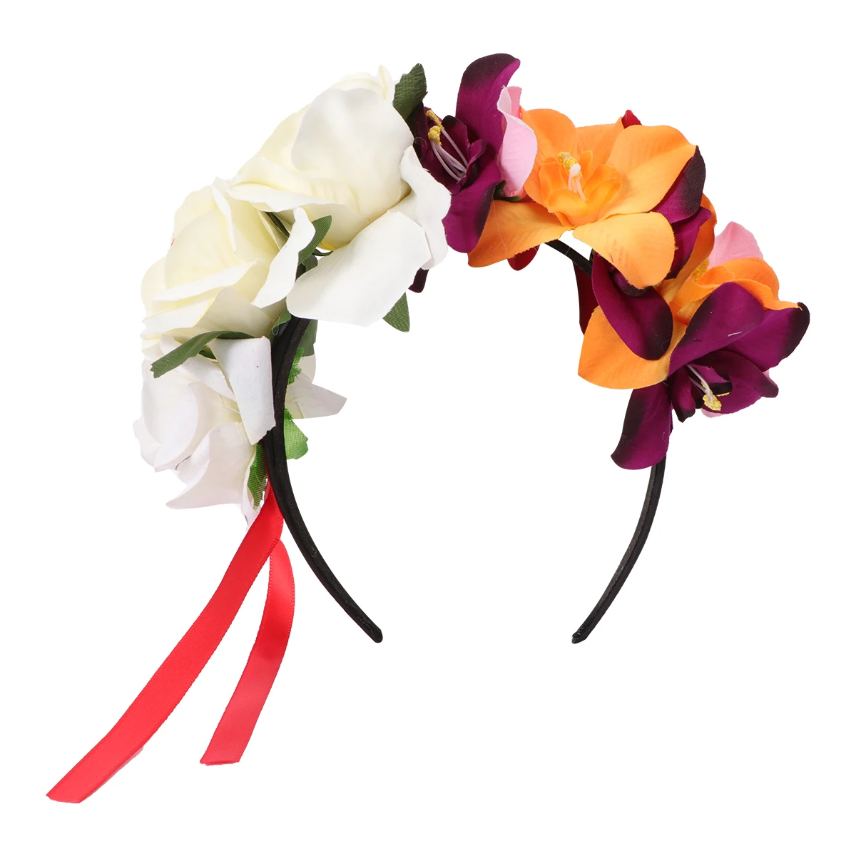 

Orchid Headb Floral Crown Headpiece Flower Wreath Festival Rose Women Hair Halloween Accessories Hair Tools