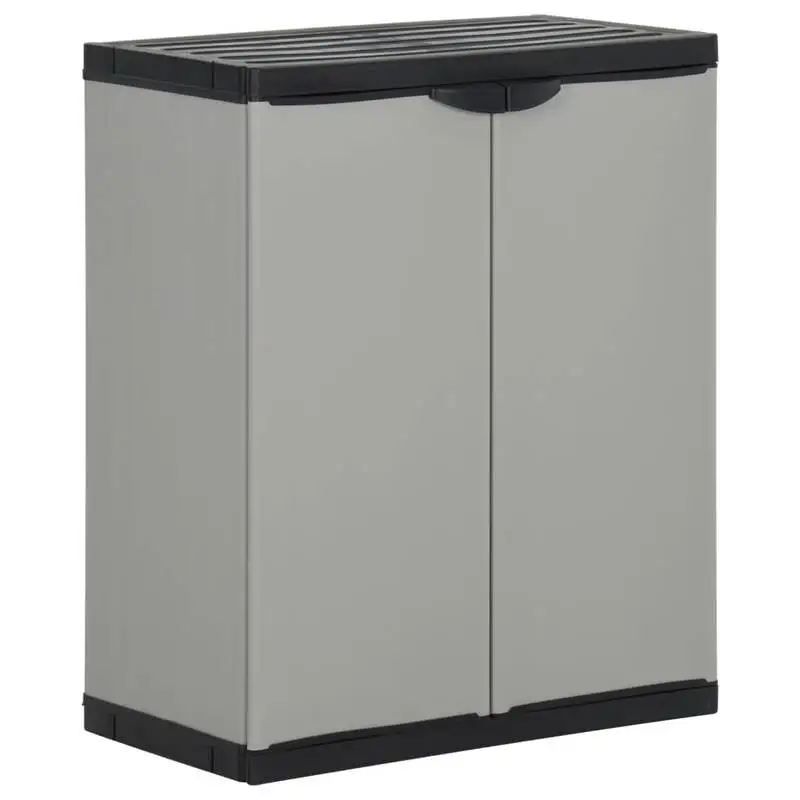 Poubelle en PP Gris & Noir 68x40x85 cm - Excellent Rapport Qualité-Prix