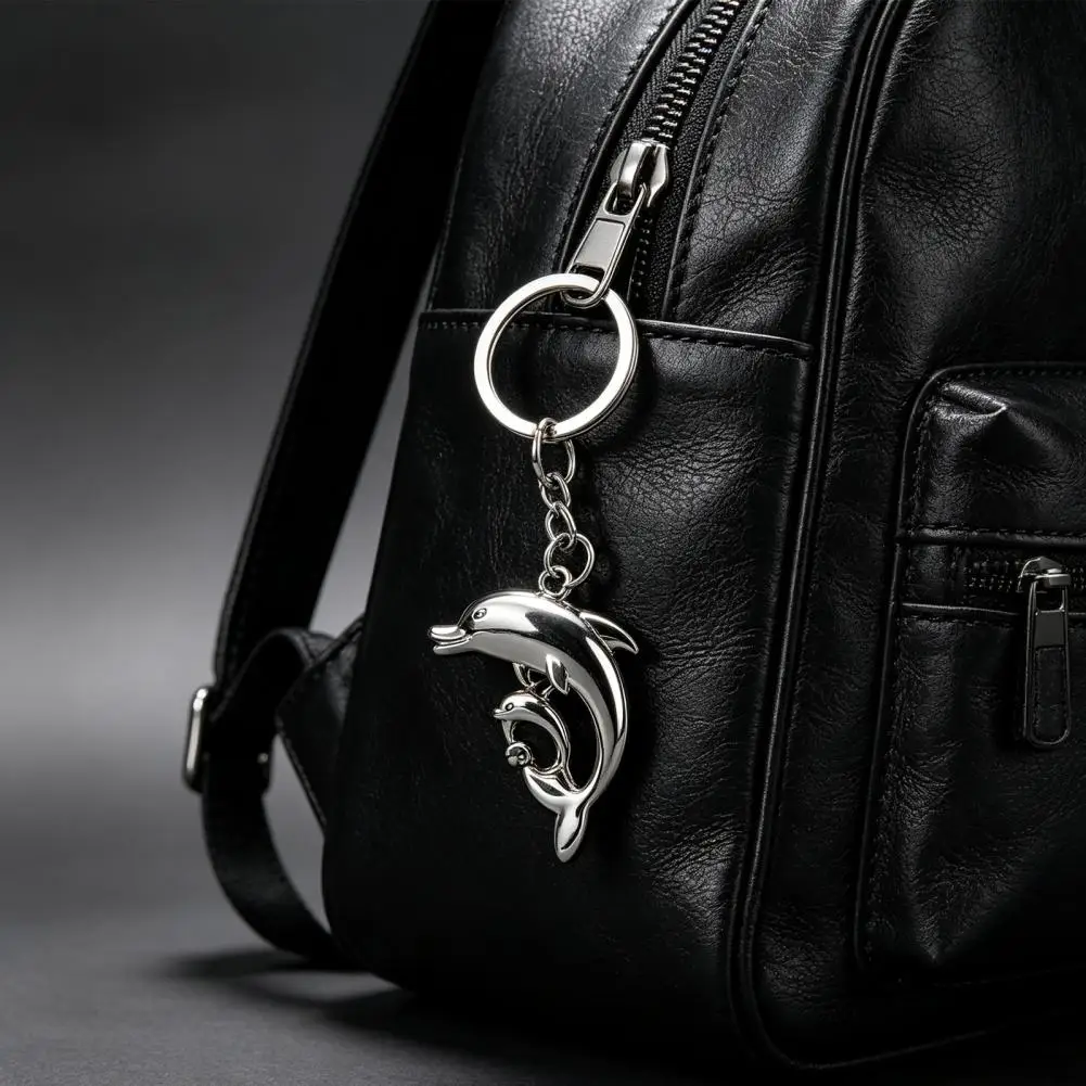 2026 Alloy Double Dolphin Keyhcain, Sea Animal Car Key Ring Pendant, Backpack Handbag Purse Charm Decoration