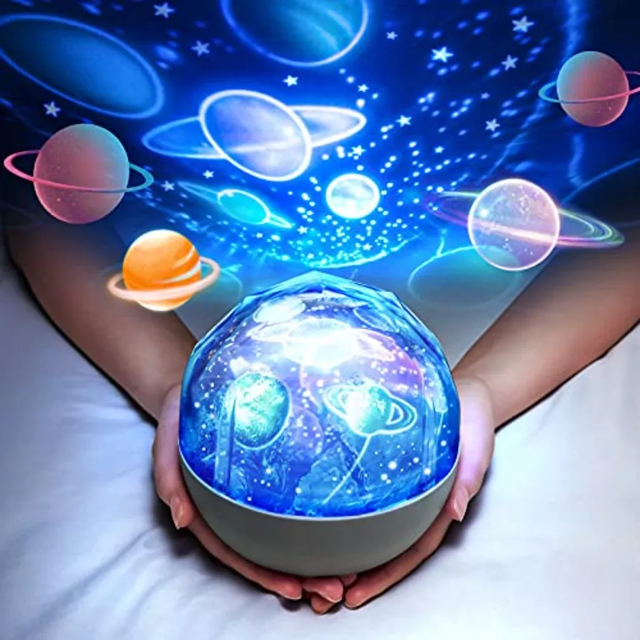 Solar System for Projector Night Light, 360°Rotating+5 Films Planet Space Projector for Bedroom, Bright Night Light for Boys Ro