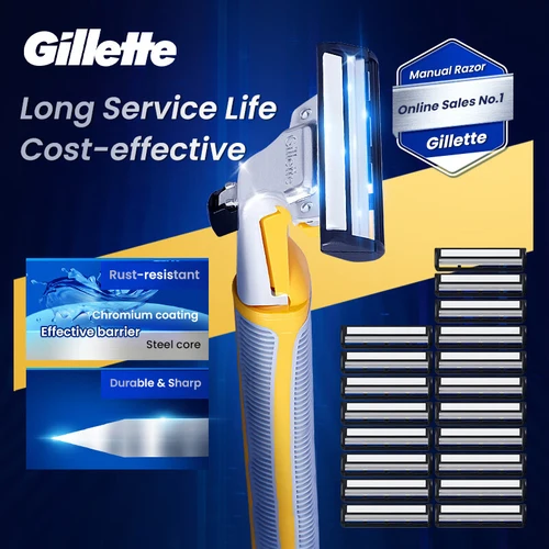 Imagen 2 del producto Gillette Razor Eagle Vector 2a generación, afeitadora de barba, lavable, Nano grado afilado, cuchillas de acero de 2 capas, maquinilla de afeitar para hombres