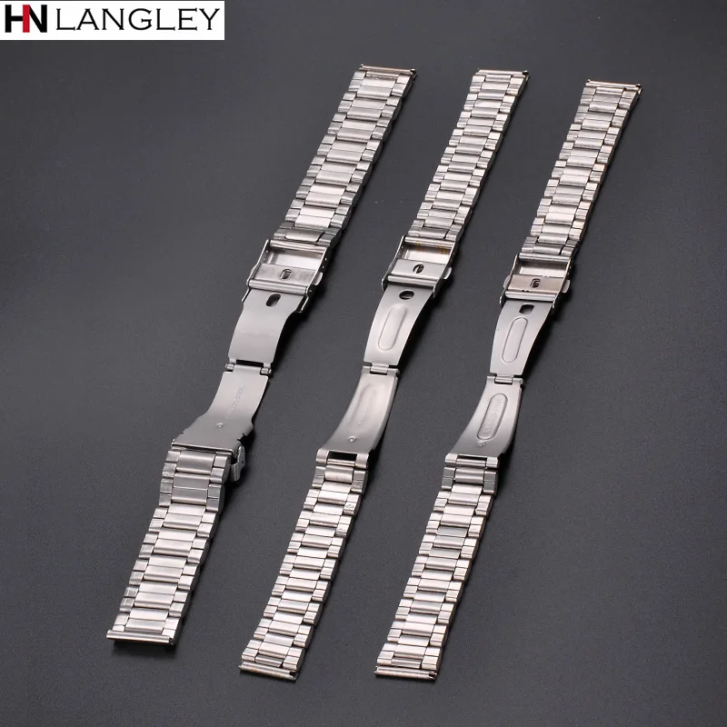 12mm 14mm 16mm 18mm 20mm 22mm 24mm Width Watch Band Stainless Steel Strap Five-bead Diving Steel Strap Watch Accessories Tool