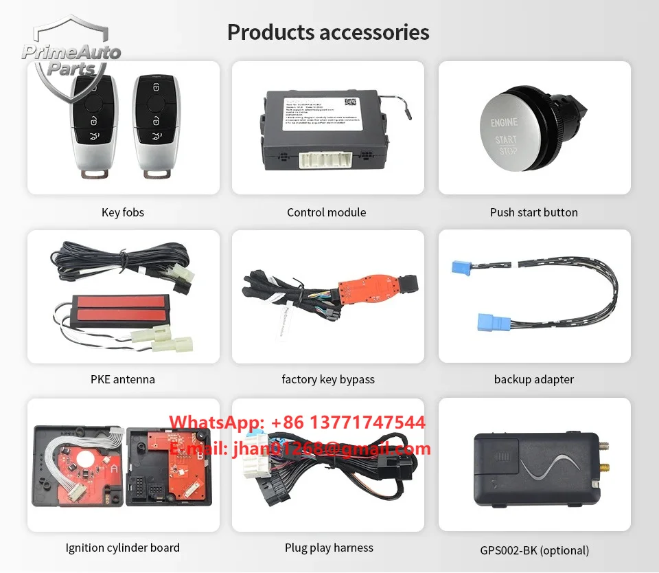 EASYGUARD Plug Play Car Alarm Fit for 13-15 Benz ML W166/13-15 GL  X166/16-18 GLS X166/12-18 GLA X156  Smartphone App Control