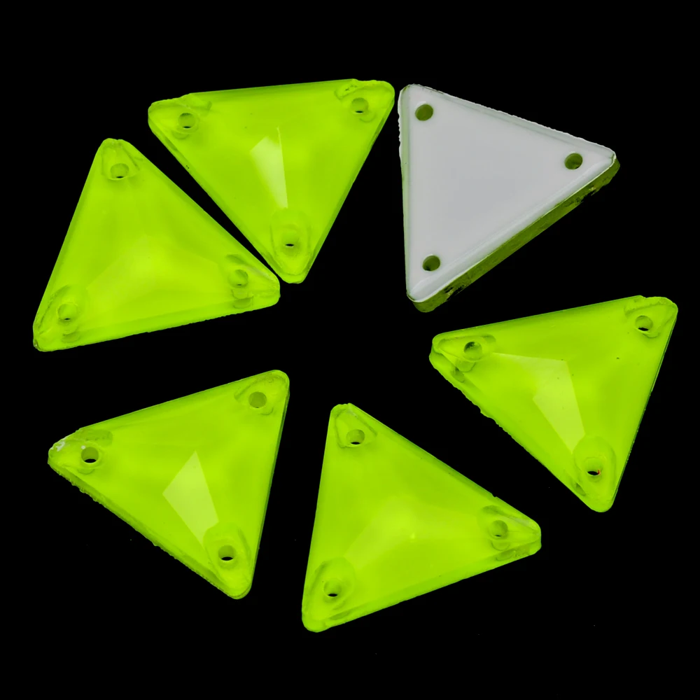 Neonfarbene Dreieckige Flatback-Strasssteine mit Abgeschrägten Kanten Großhandel Aufnähbare Glaskristalle für Modebekleidung und Accessoires – Detail 9