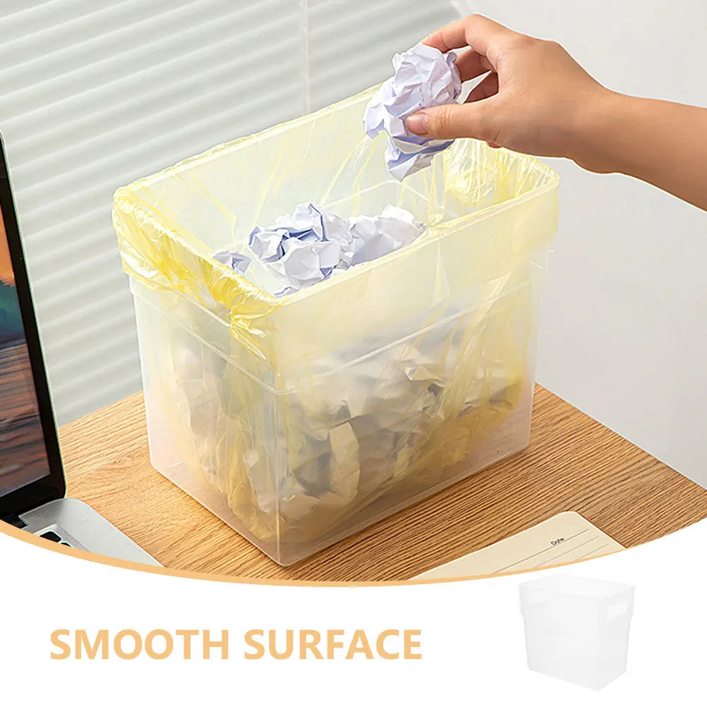 

2Pcs Desktop Trash Bin Plastic Trash Can Transparent Portable Wastebasket for Bedroom Office Kitchen Bathroom Household Garbage