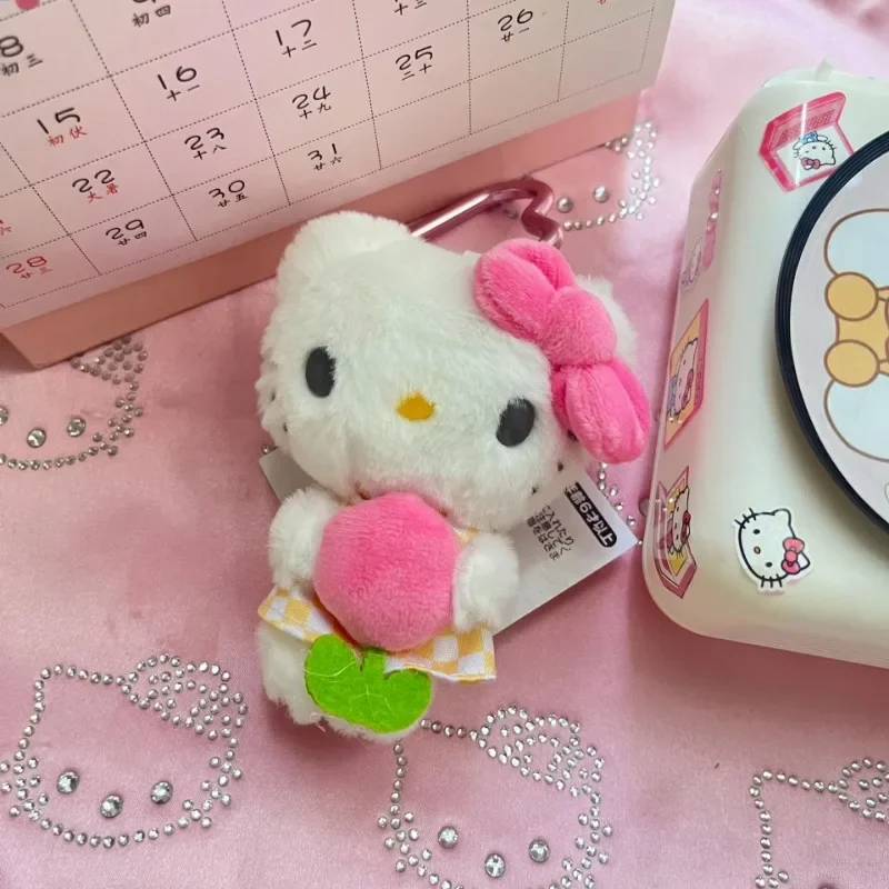 New Spring flowers Hello kitty sanrio Tulip plaid series kawaii Plush Toy kitty Backpack accessories