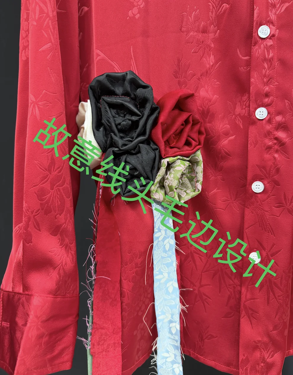 3D Handmade Floral Fringe Shirt Men Long Sleeved Loose Shirts Fashion Women Creative Design Neutral Social Street Wear Clothing