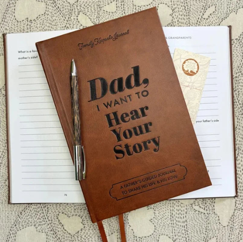 Pu Leather Notebook Mom/Dad I Want To Hear Your Story For Share Her Life Parent Birthday Gift Personalized Parent Guided Journal