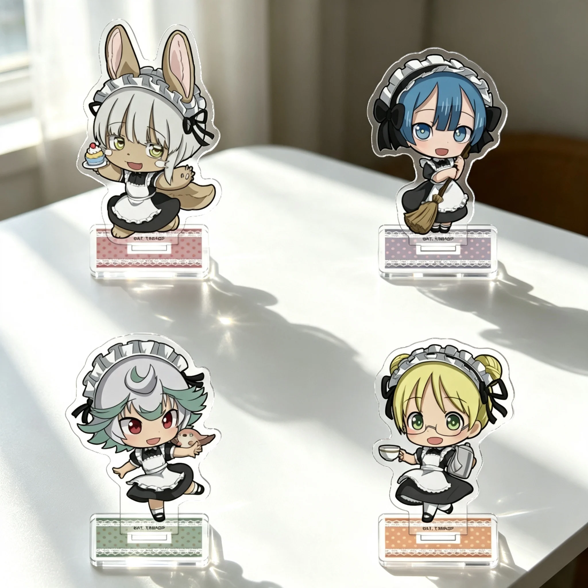 Anime Made in Abyss Nanachi Servant Costume Theme Q-Style Acrylic Stand Model Plate Keychains Desktop Ornament