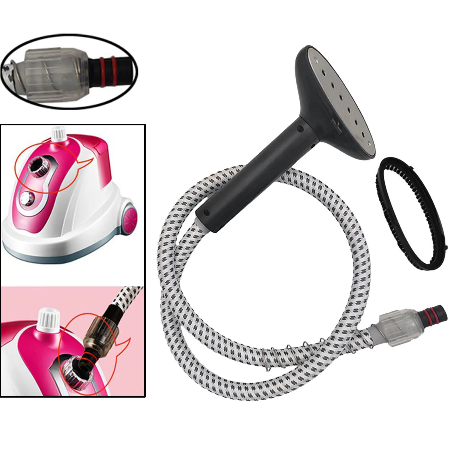 Clothes Steamer Guide Hose with Brush Steamer Pipe Garment Steamer Parts High Performance Replaces Parts Steam Nozzle