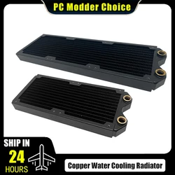 Computer Watercooler Radiator Copper Water Cooling Row, 240 Or 360 30mm Thin Black Support 120mm Case Fan