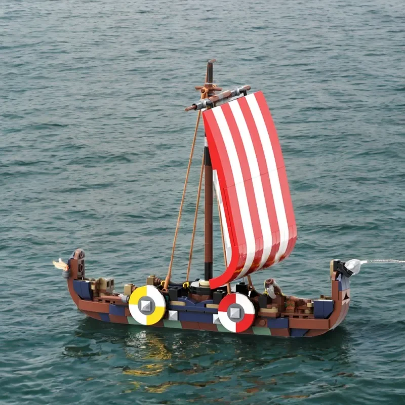 

365 шт. DIY MOC Vikings Longship строительные блоки образовательный конструктор праздничный подарок на день рождения