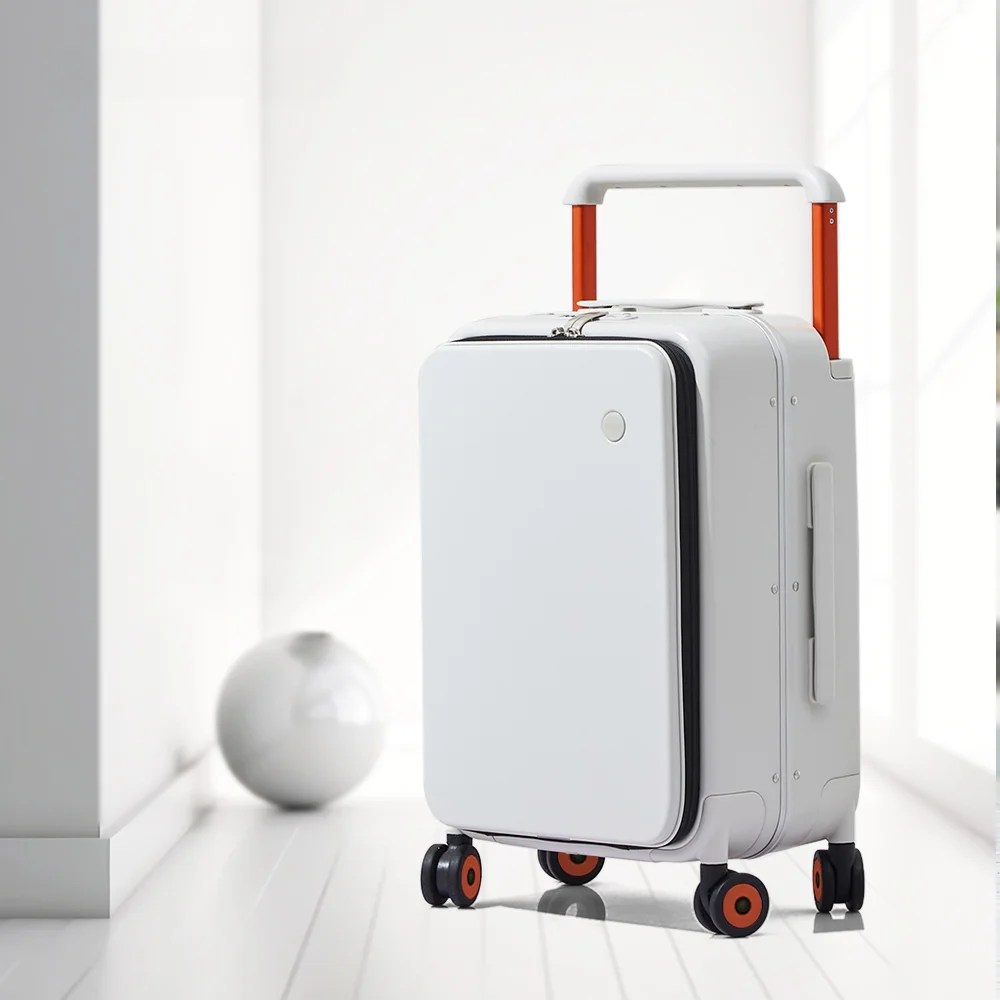 luxury aluminum trolley business suitcase TSA lock mute wheels travel rolling spinner suitcase set luggage supplier