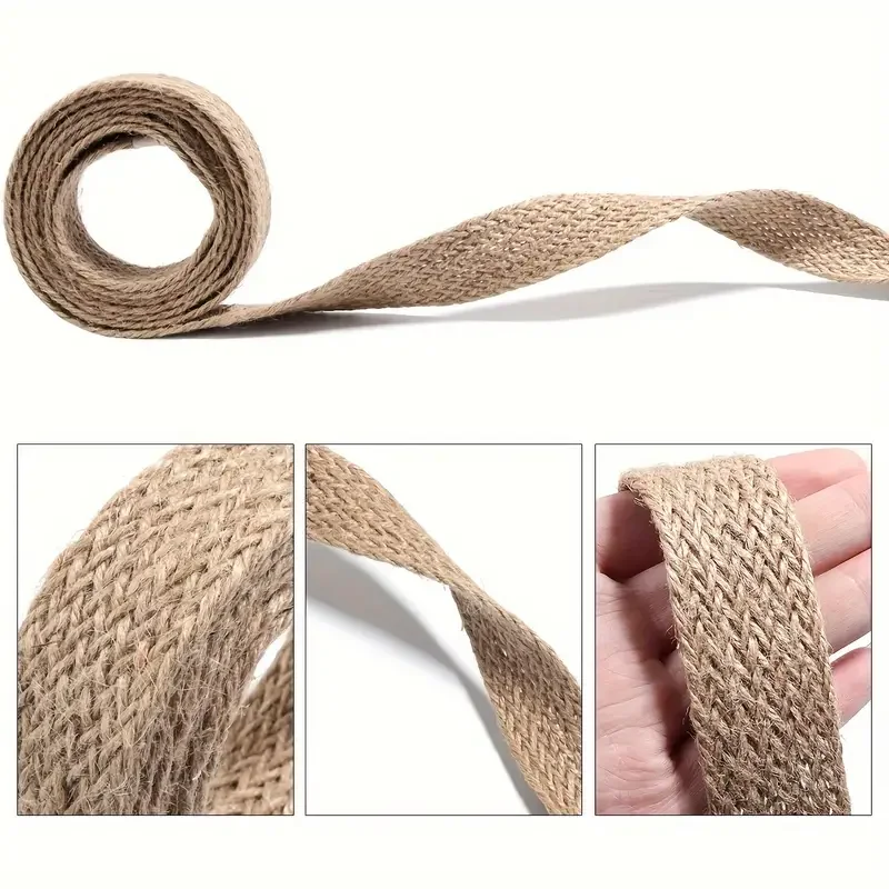 10m Hanfseil geflochten flache Sac kleinen Band natürliche Jute Seil Gurtband DIY Hochzeits dekoration Band Weihnachten Geschenk verpackung Handwerk