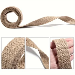 10m Hemp Rope Braided Flat Burlap Ribbon Natural Jute Rope Webbing DIY Wedding Decoration Ribbon Christmas Gift Wrapping Crafts