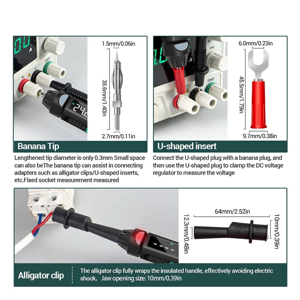 1Set Penna di tensione digitale intelligente 3 livelli di sensibilità 12V-1000V Spegnimento automatico Test senza contatto facile da usare