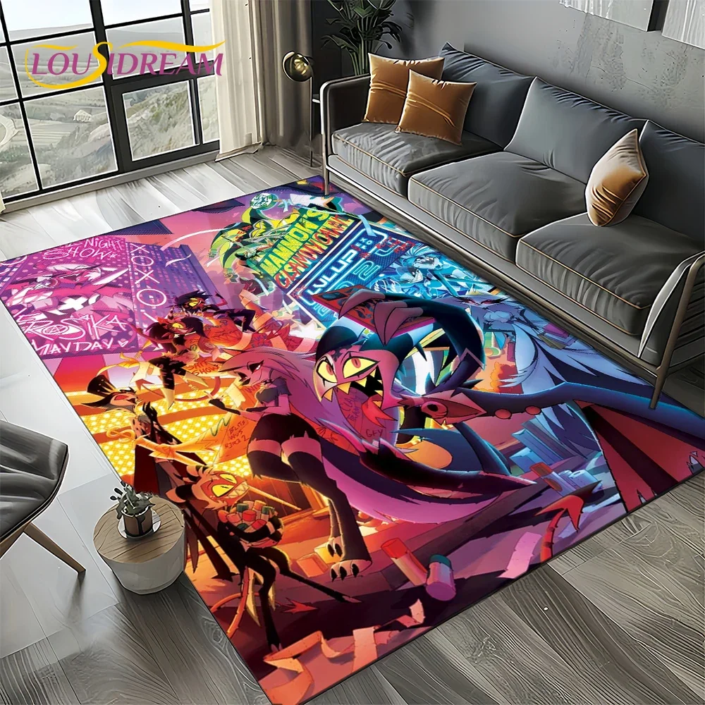 2025 H-Helluva Boss Blitzo Cartoon Carpet Rug for Bedroom Living Room Home Sofa Decoration,kids Game Play Decor Floor Mat Gift