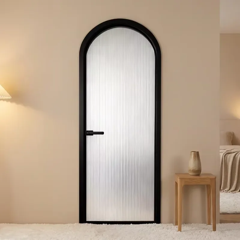 Factory wholesale luxury indoor tempered glass door soundproof door modern floor double glass door household