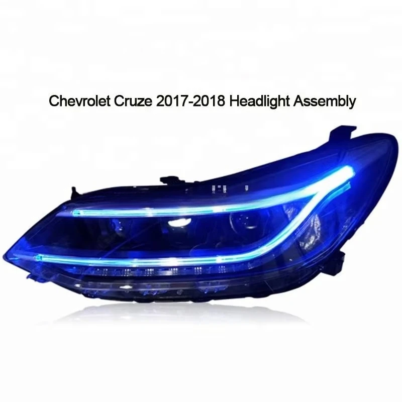 Upgarding LED Headlight with LED DRL Hella5 Projector Lens HID Bulb Ballast Car Headlight Assembly for 2017-2018 Cruze