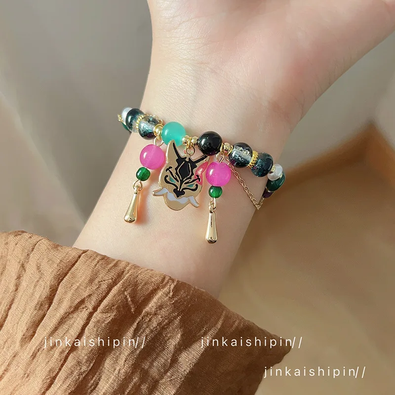 Game Genshin Impact Xiao Cosplay Bracelet Unisex Beads Chain Pendant Bracelets Women Jewelry Accessories Christmas Gift