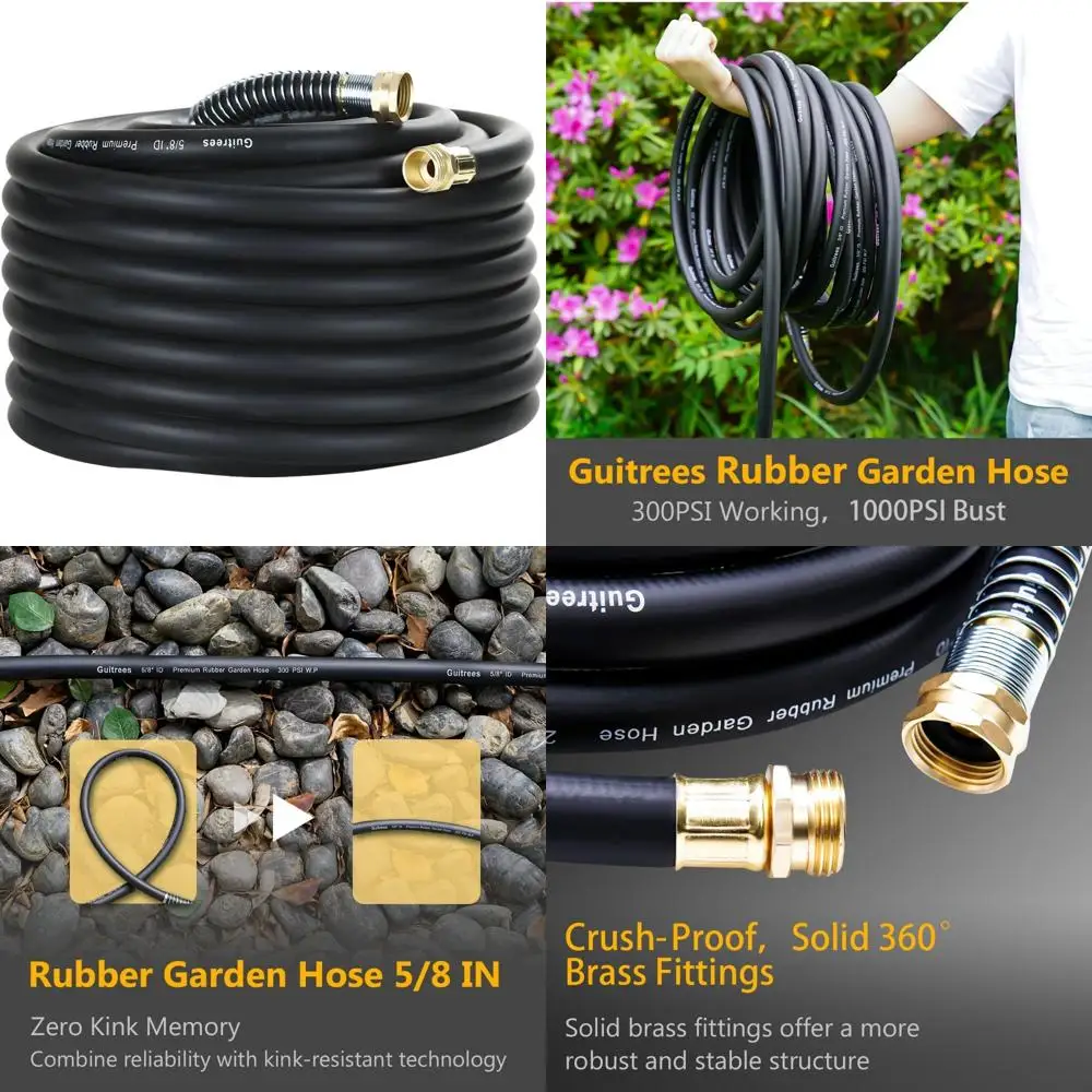

Heavy-Duty 90FT 5/8 Garden Hose with 200psi Working Pressure, 1000psi Burst Resistance, Suitable for Hot/Cold Water, Five-Layer