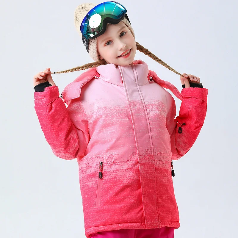 الأطفال هوديي بدلة تزلج الشتاء الدفء الثلوج معاطف يندبروف مقاوم للماء الدافئة في الهواء الطلق الفتيات الفتيان على الجليد سترات التزلج للأطفال #2