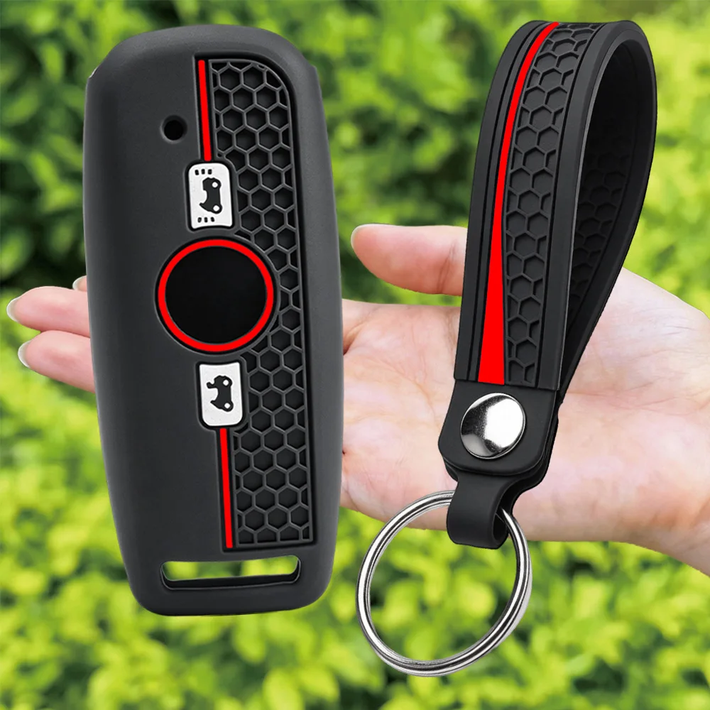 Keychain For Honda GL1800 Gold Wing GoldWing 2018 2019 2020 2 Button Motorcycle Key Case Shell Cover Silicone Lock Opener