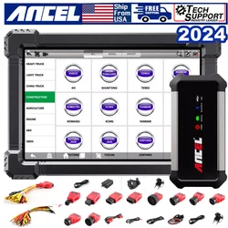 ANCEL X7 HD Heavy Duty Truck Diagnostic Tool TPMS D-P-F Regen ABS SAS ECU Oil Reset Full System OBD2 Truck Scanner 24V/12V Cars