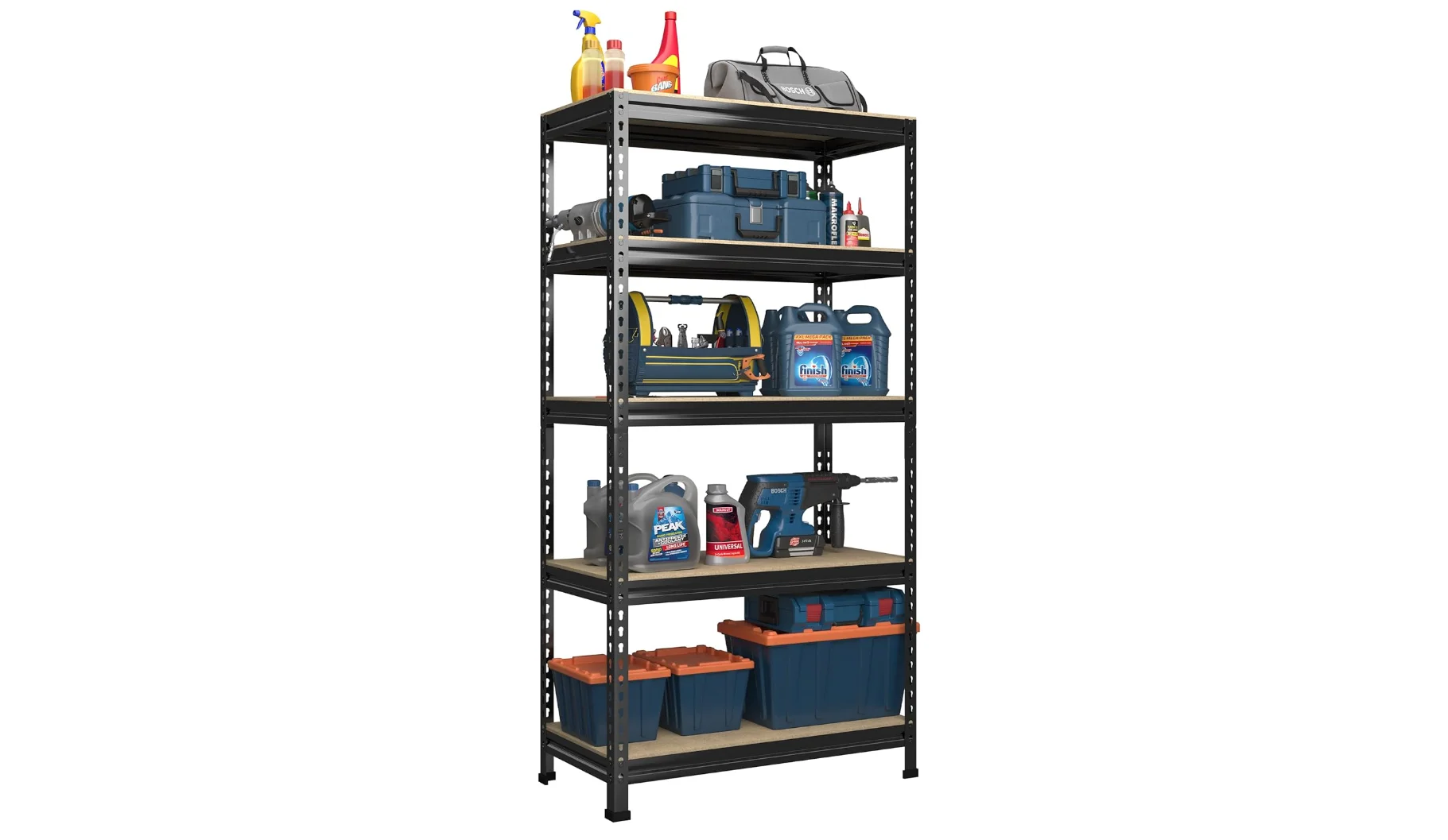 

PrimeZone 32" W x 16" D x 63" H Storage Shelves - 5 Tier Adjustable Garage Storage Shelving, Heavy Duty Metal Storage Utility Ra