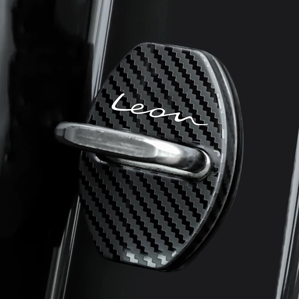 4 個車のドアロックバックル保護カバー防錆防水シートレオンカースタイリング車のドアロックカバーアクセサリー